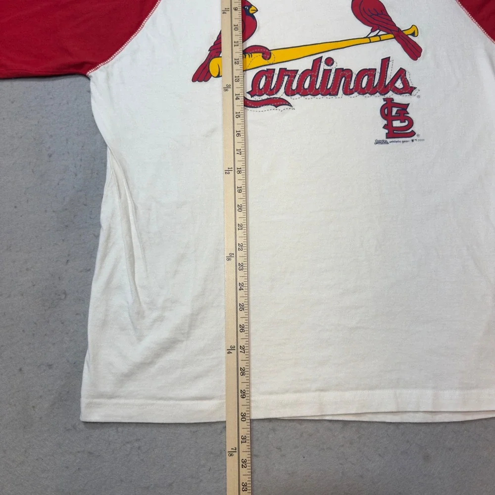 Stitches St. Louis Cardinals MLB Raglan Graphic T-Shirt Mens XL White Red 2011 - Picture 3 of 11
